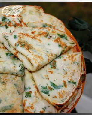 Самые нежные и вкусные творожные блинчики с зеленью