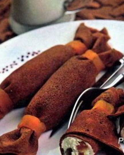 Рецепт шоколадных блинчиков с творогом