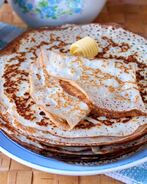 Тонкие заварные блины на кефире