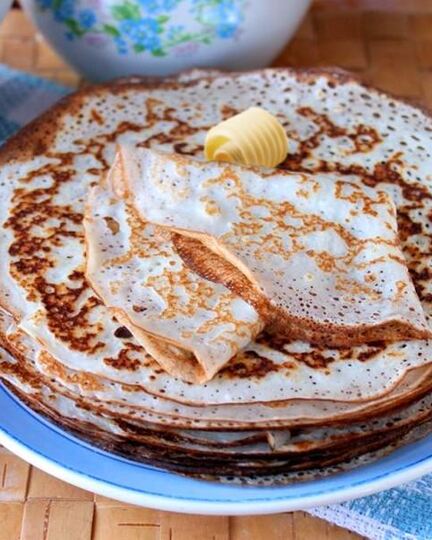 Рецепт тонких заварных блинов на кефире