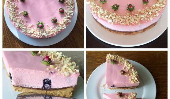 чизкейк с ежевикой