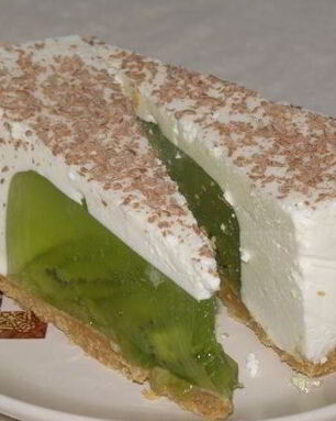 Чизкейк с киви без выпечки