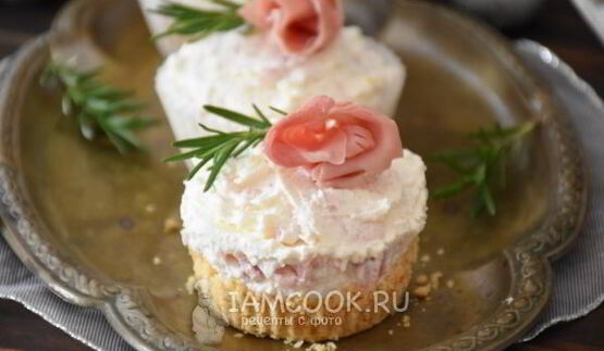 порционные закусочные чизкейки с ветчиной