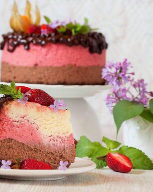 Шоколадно-вишневый чизкейк