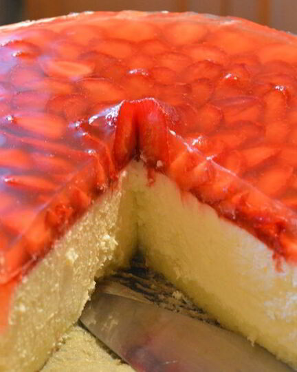 Рецепт творожного чизкейка с клубникой