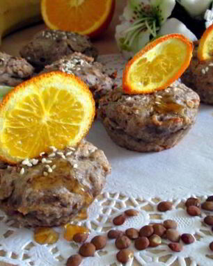 Чечевичные кексы с цитрусовыми чипсами