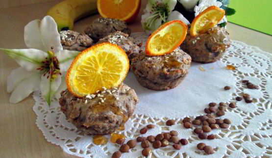 чечевичные кексы с цитрусовыми чипсами