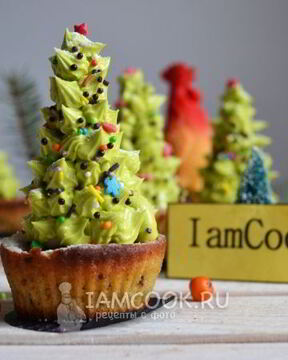 Капкейки новогодние Елочки