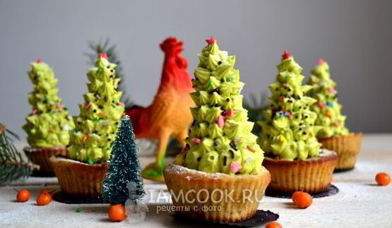 капкейки новогодние елочки