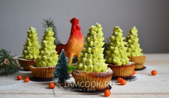 капкейки новогодние елочки