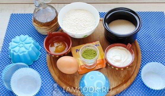 кексы с зеленым чаем