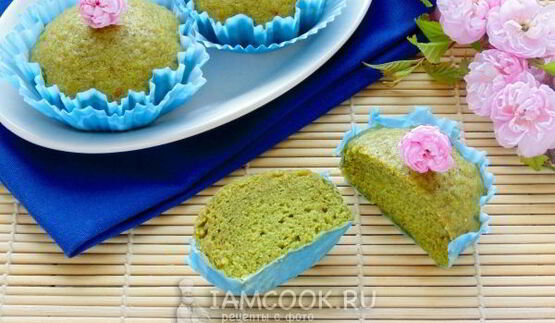 кексы с зеленым чаем