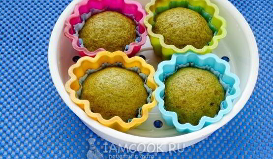 кексы с зеленым чаем