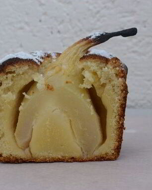 Лимонный кекс с грушами