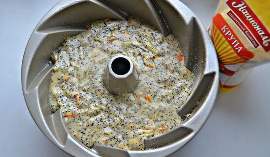 маковый кекс на манке с ароматом апельсина