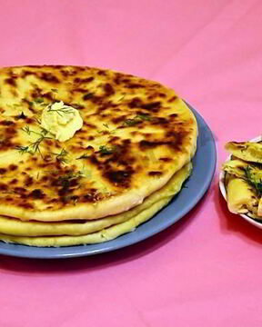 Хачапури с творогом на сковороде