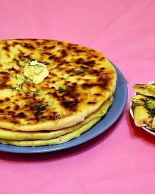 Хачапури с творогом на сковороде