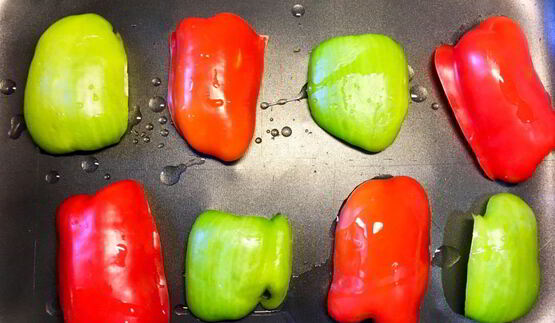 багет с моцареллой и перцем