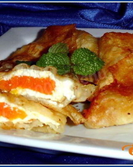 Рецепт конвертиков из лаваша с тыквенно-творожной начинкой