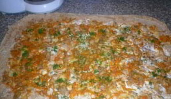 лаваш с курицей и морковкой