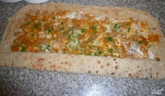 лаваш с курицей и морковкой