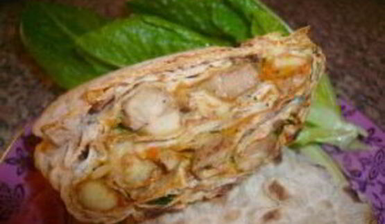 лаваш с курицей и морковкой