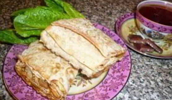 лаваш с курицей и морковкой