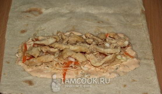 лаваш с курицей и овощами