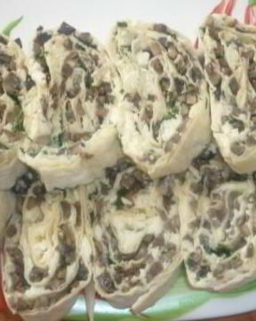 Лаваш с шампиньонами и сыром