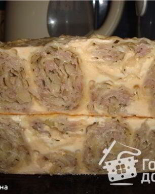 Ленивец из лаваша и мясного фарша