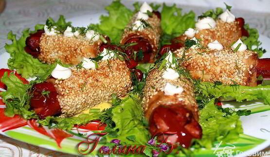 закусочные сосиски в лаваше