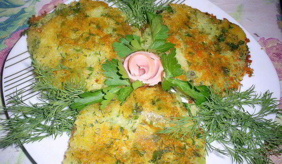 картофельные лепешки с сыром и зеленью