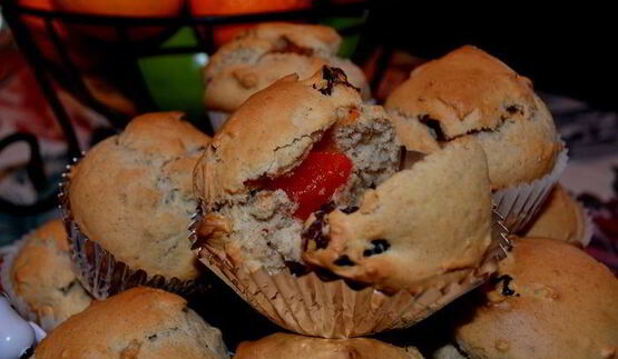 клюквенно-мармеладные маффины