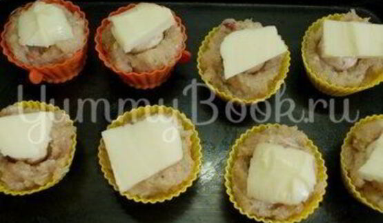 куриные маффины с шампиньонами и моцареллой
