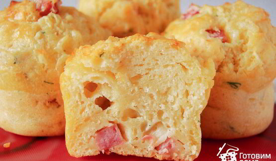 маффины с сыром и ветчиной