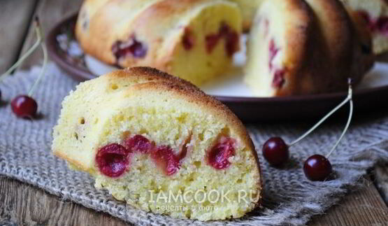 манник с вишней на кефире