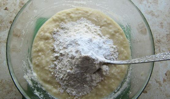 постный кекс-манник с кокосом и персиками