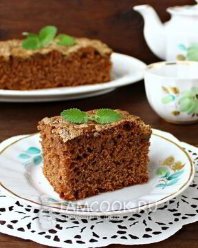 Шоколадный манник с халвой