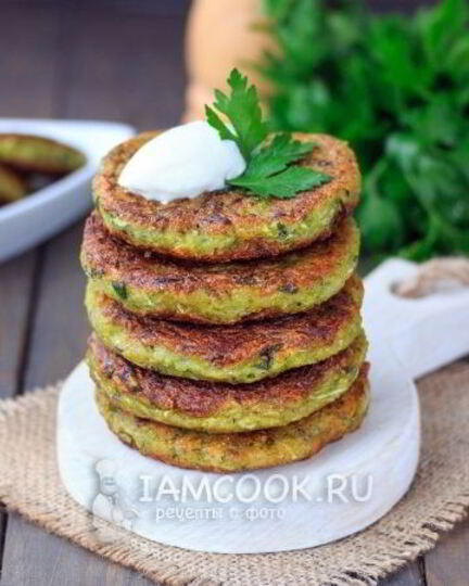 Рецепт оладий из кабачков без яиц