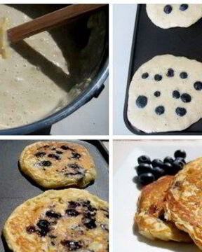 Оладьи из овсянки и черники