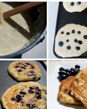 Оладьи из овсянки и черники