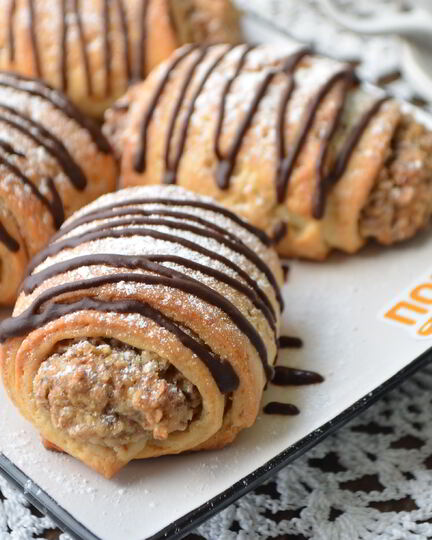 Рецепт ореховых рулетиков из творожного теста