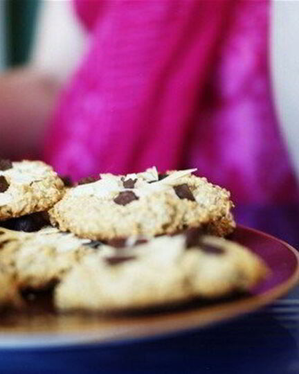 Рецепт овсяного печенья с шоколадома и миндалема