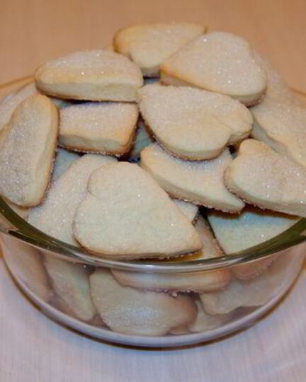 Рецепт печенья песочных сердечек