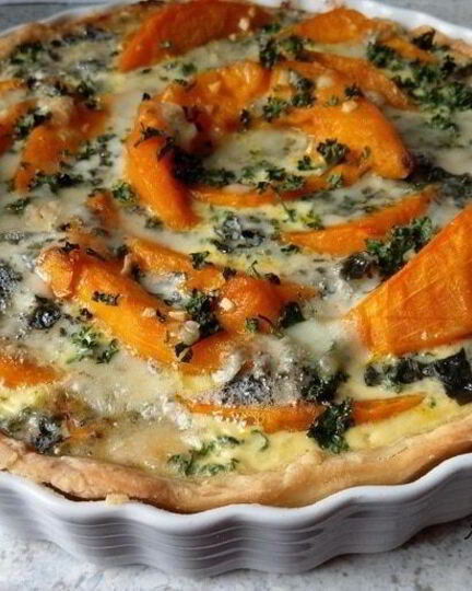 Рецепт киша с тыквой и сыром рокфор