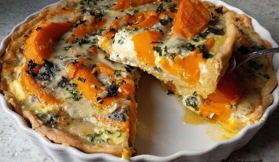 киш с тыквой и сыром рокфор