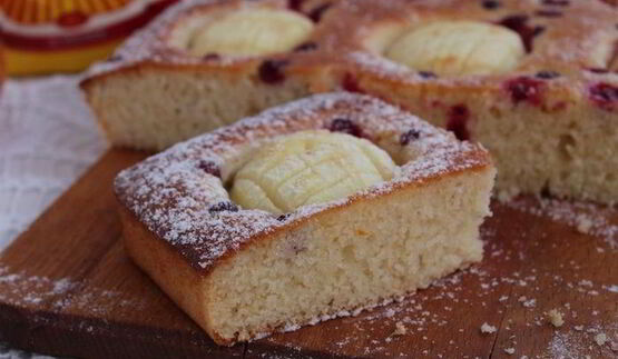 манный пирог с яблоками