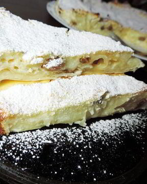 Мятый творожный пирог с лавашом