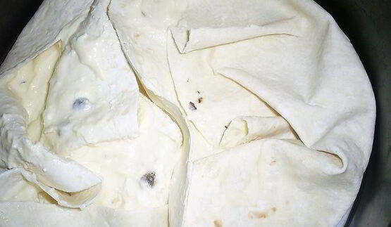 мятый творожный пирог с лавашом