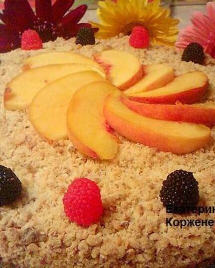 Рецепт пирога с фруктами и миндальным штрейзелем